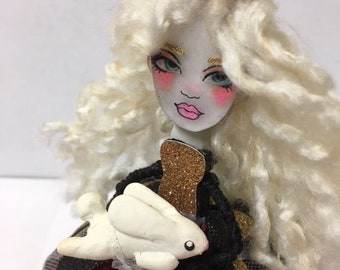 Queen of Hearts Clothespin Doll: Alice in Wonderland Ornament