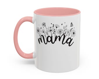 Taza de mamá personalizada, mamá est 2025, taza de mamá est, taza de café del día de la madre, regalo del día de la madre para el regalo de la nueva mamá, regalo de baby shower, regalo de embarazo
