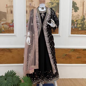 stone work dress design Rama Color Heavy Work Dress in Georgette With Embroidery and Stone Work