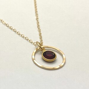 Granat Kette: Januar Geburtsstein, 14k Gold Fill