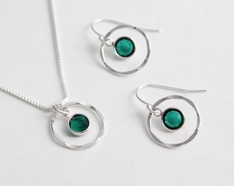 Sterling Silver Emerald Necklace: May Birthstone Jewelry