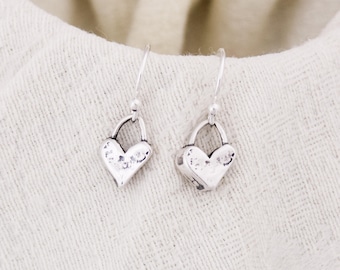 Cute Heart Earrings, Sterling Silver Heart Earrings, Valentine's Day Gift, Heart Jewelry, Gifts for Her