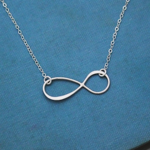Sterling Silver Infinity Necklace: Infinite Love Bar Pendant