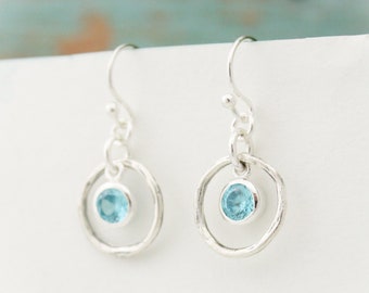 Aquamarine Sterling Silver Earrings: March Birthstone Jewelry