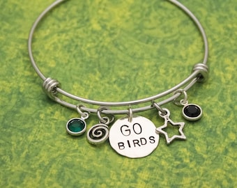 GO BIRDS Bangle Bracelet: Philadelphia Eagles Jewelry, Swarovski Crystals