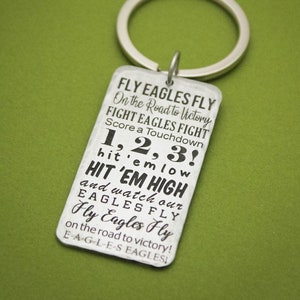 FLY Eagles FLY Football Keychain, Game Day Eagles Keychain, Philadelphia Eagles Keychain, Gifts for Him, Football Keychain, Eagles Song