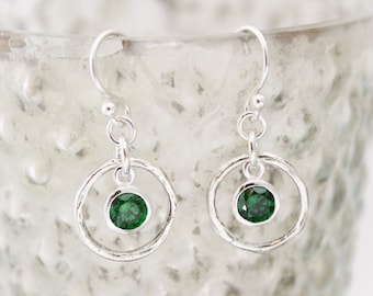 Sterling Silver Emerald Earrings: May Birthstone Jewelry