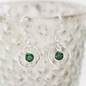 Sterling Silver Emerald Earrings: May Birthstone Jewelry