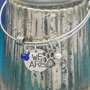 We Are Bangle, Penn State Bracelet, Nittany Lions Gift, PSU Grad Gift, Graduation Gift for Penn State, Hand Stamped Jewelry