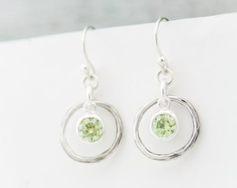 Peridot Sterling Silver Earrings: August Birthstone Jewelry