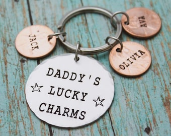 Daddy's Lucky Charms Keychain, Lucky Grandpa Keychain, Father's Day Gift, Gift for Him, Lucky Keychain, Grandfather Gift, Lucky Husband Gift