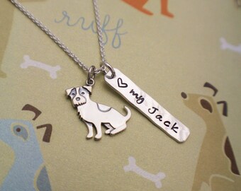 JRT gift Jack Russell necklace - Jack Russell jewelry sterling silver Jack Russell Terrier initial necklace JRT jewelry dog jewelry
