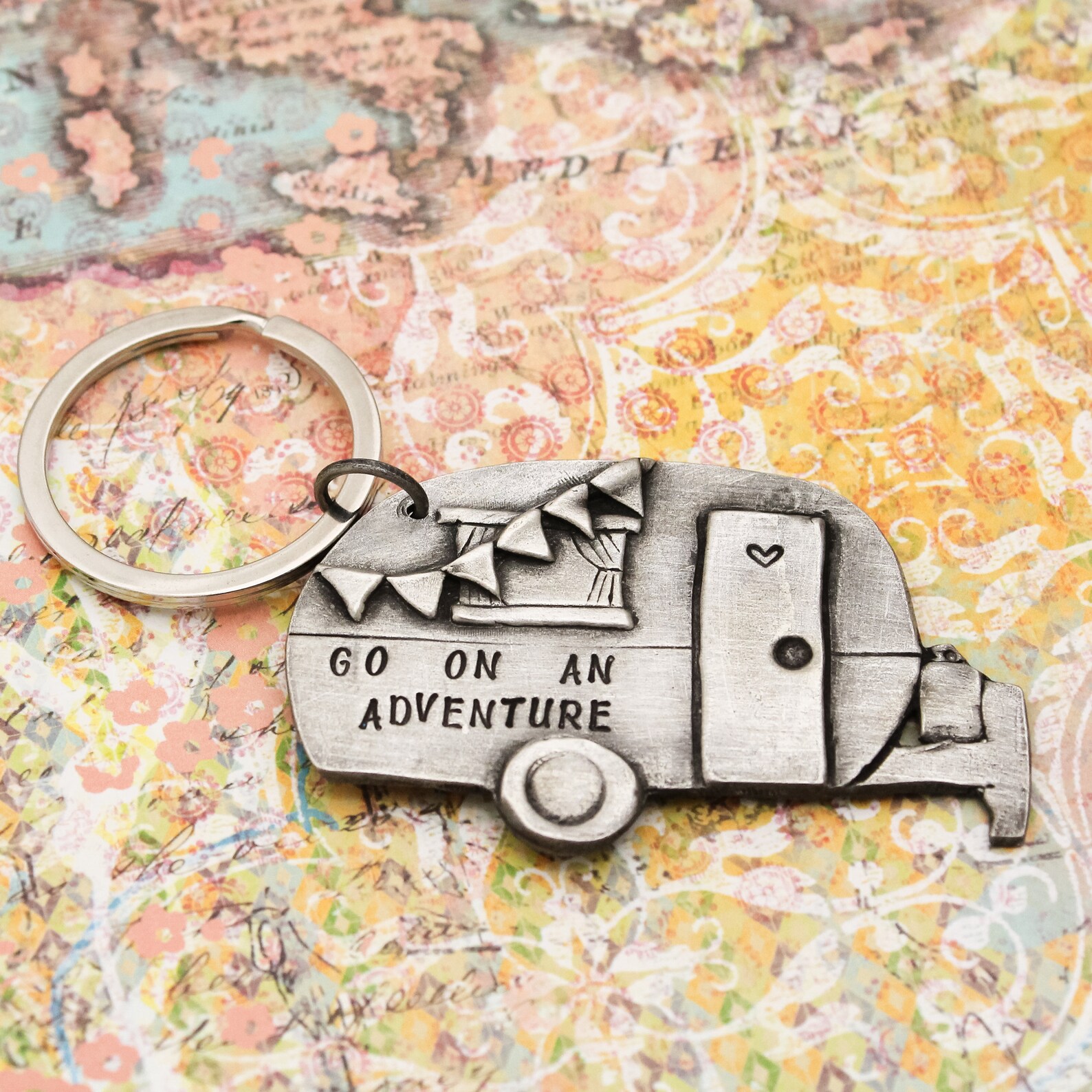 Vintage Camper Key Chain Go on an Adventure Key Chain Etsy