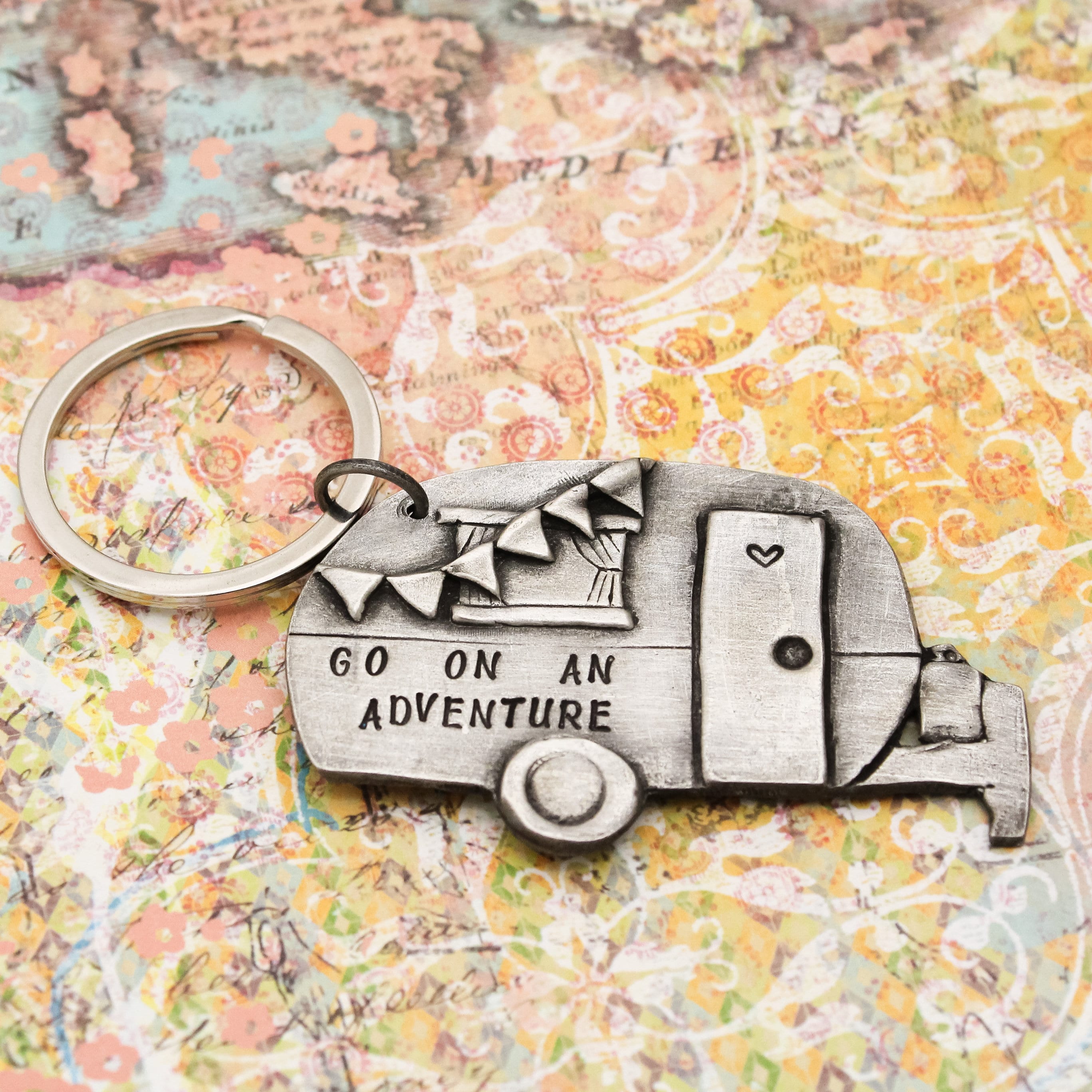 Vintage Camper Key Chain Go on an Adventure Key Chain Etsy