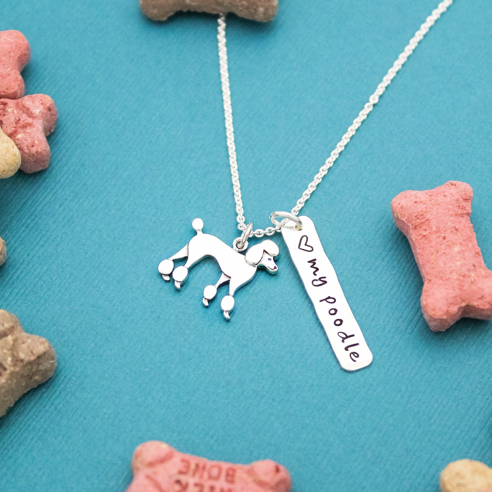 LOVE My POODLE Necklace Sterling Silver Dog Necklace Poodle Etsy