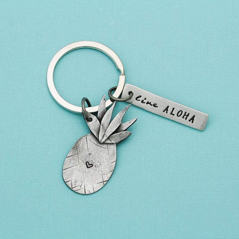 Live Aloha Key Chain Pineapple Keychain Hawaii Hawaiian Key Etsy