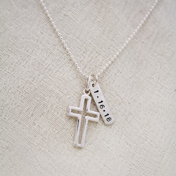 Personalized Boys Cross Necklace Boys Confirmation or First | Etsy