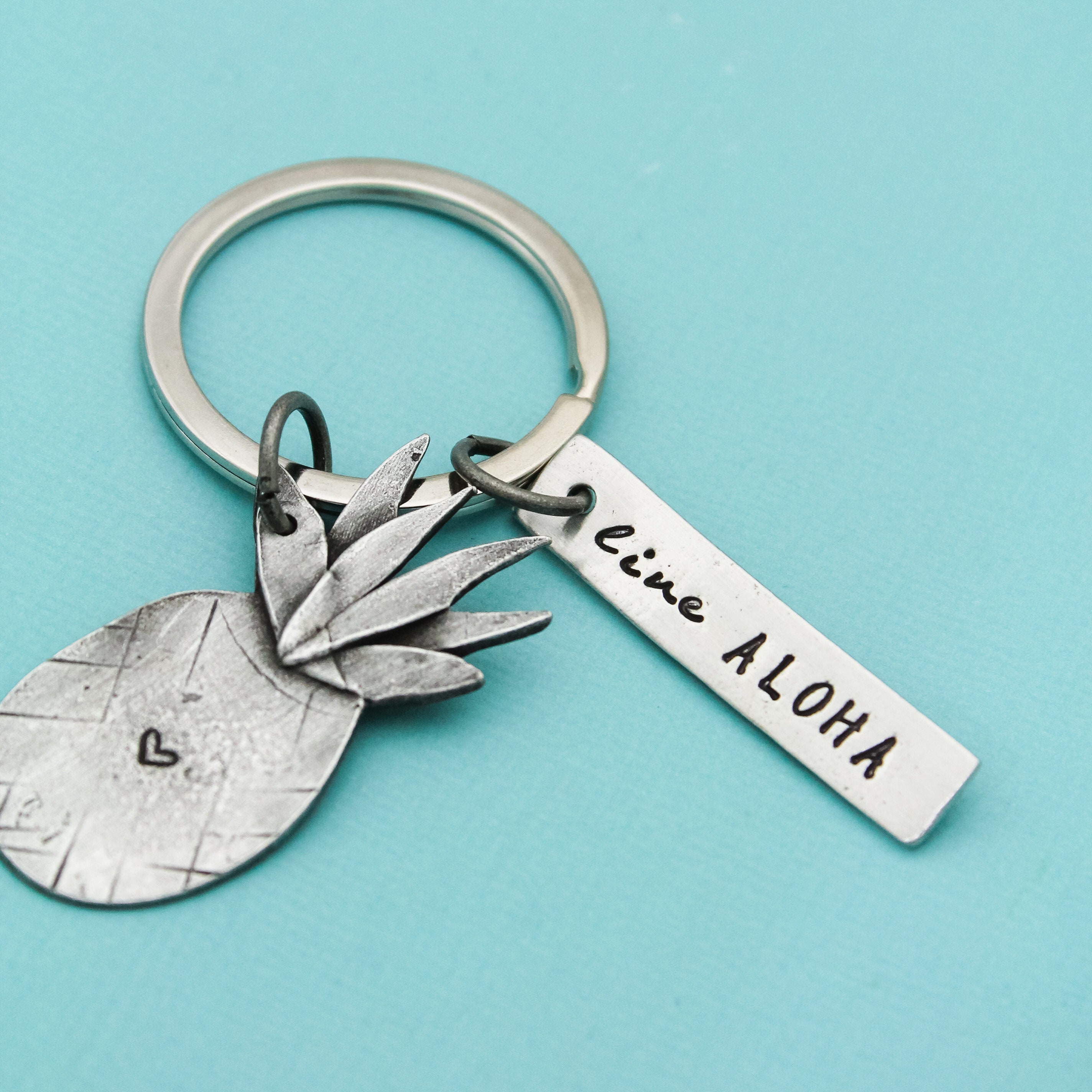 Live Aloha Key Chain Pineapple Keychain Hawaii Hawaiian Key Etsy