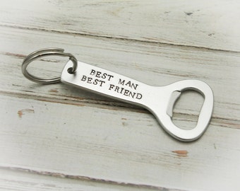 Bottle Opener Keychain Personalized, Gifts for Guys, Beer Bottle Opener, Hand Stamped Personalized Aluminum