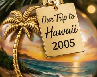 Personalized Travel Tag, Vacation Memory Charm, Custom City & Year Tag, Stainless Steel Silver Gold Rose Gold, Trip Keepsake Gift