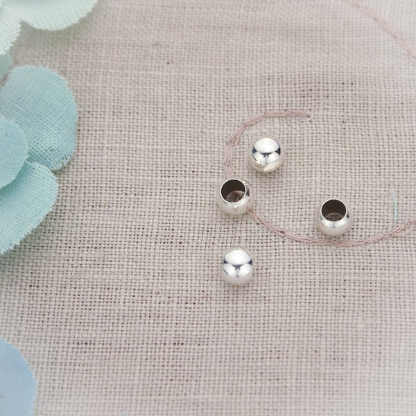 EIN (1) Sterling Silber 6 mm Spacer Spacer Großes Loch