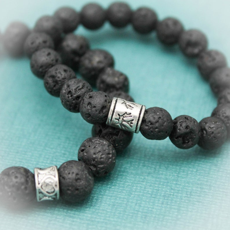 fossil lava stone bracelet