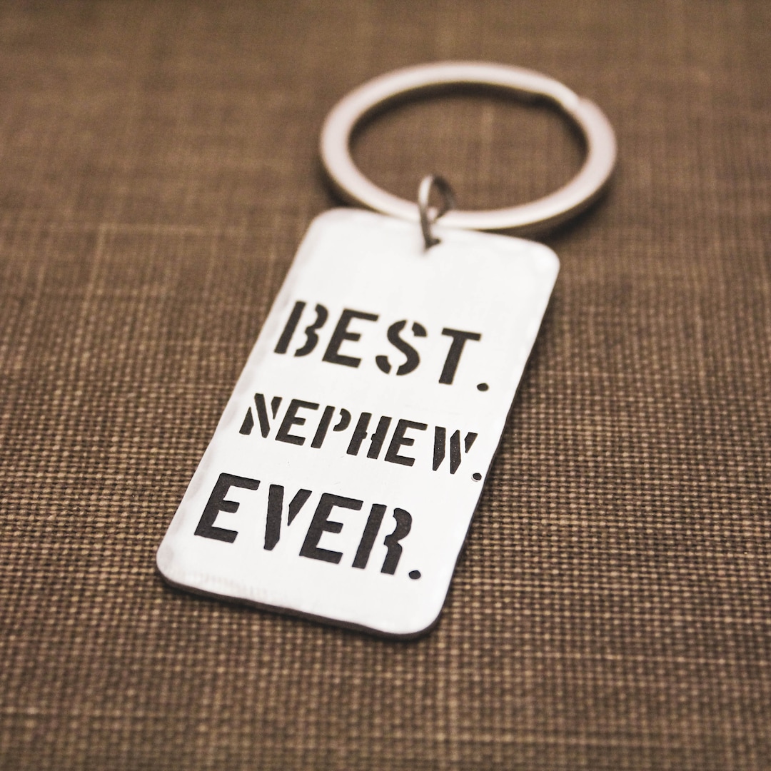 Best Nephew Ever Keychain, Personalized Key Chain, Gifts for Nephews