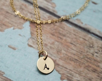 Initial Necklace Gold - Etsy