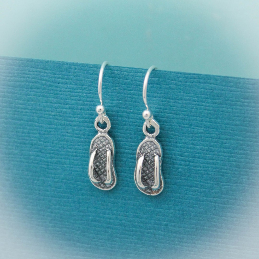 Cute Flip-flop Earrings Seashore Jewelry Sterling Silver - Etsy
