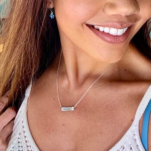 Breathe Bar Necklace, Sterling Silver Bar Necklace, Name Bar Necklace, Personalized Bar Necklace, Silver Bar Necklace, Breathe Necklace
