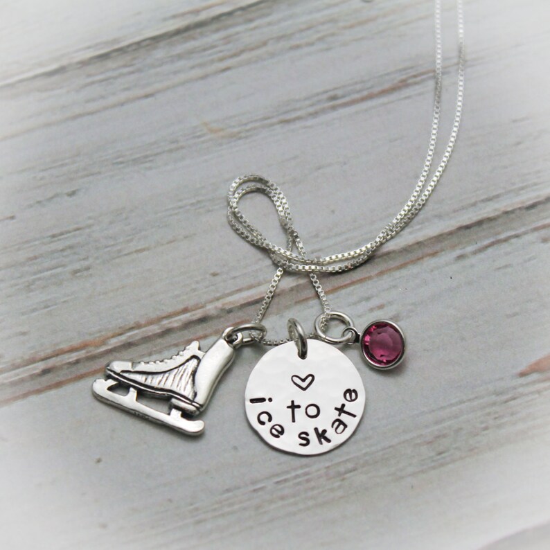 Personalized Ice Skating Necklace Ice Skater Jewelry Ice Etsy