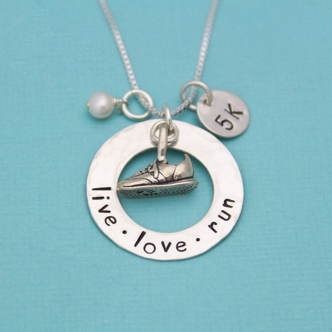 Running Jewelry, Live Love Run Necklace, Marathon Race Necklace