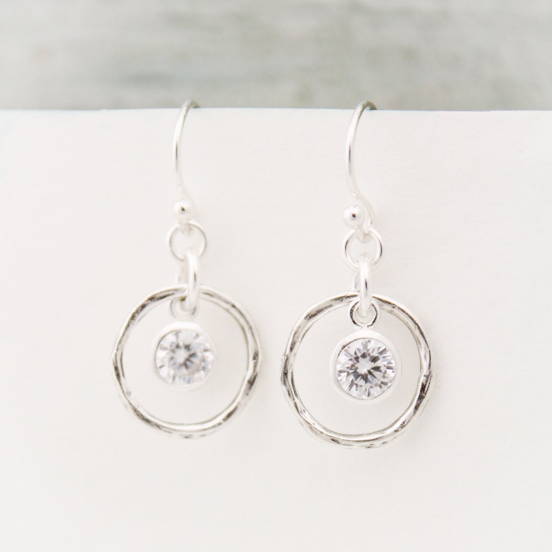 April Birthstone Earrings, Clear Quartz Jewelry, April Birthday Gift ...