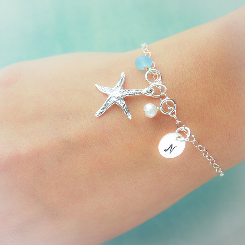 Silverly Bracciale Donna Argento 925 Con Ciondolo Stella Marina - Tripla Catena Sottile, Gioiello Ipoallergenico, Regalo Idea