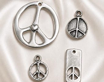 ONE Peace Charm Sterling Silver . Choose Your Fave