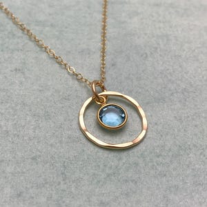 Aquamarine Necklace: March Birthstone, 14k Gold Filled