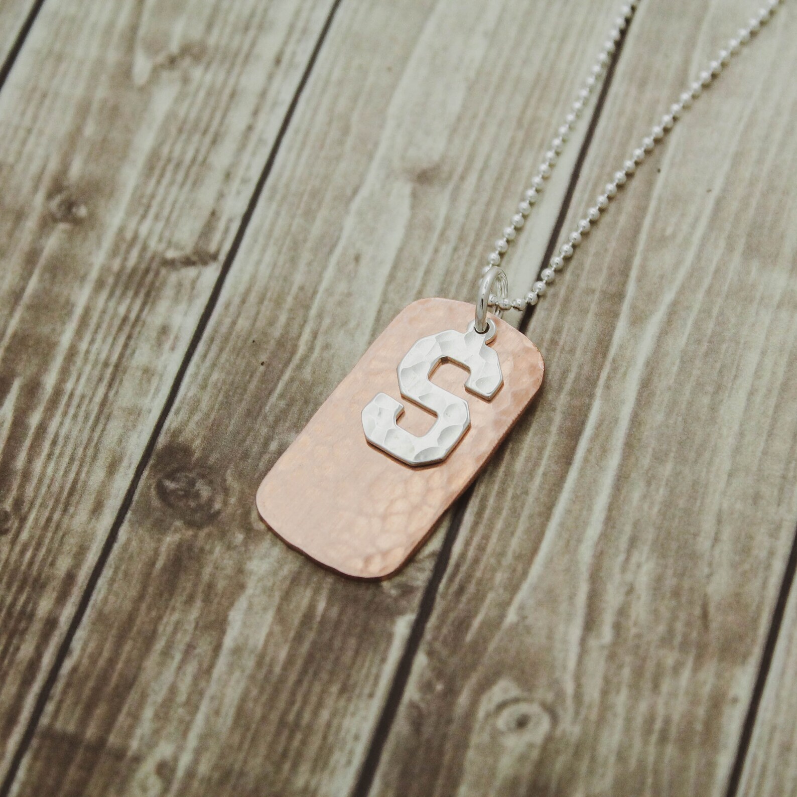 Boys Dog Tag Necklace Boys Copper Initial Dog Tag Jewelry Etsy