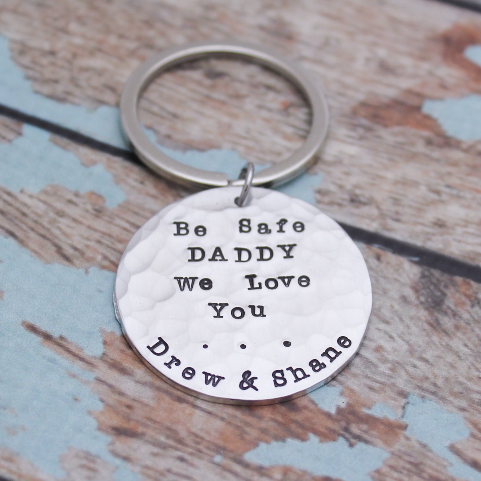 Dad Keychain -IBH Dad Driver Keychain Daddy Be Safe Come Home To Me Key RingKeychainZipper Pull- Daddy Gift Trucker Gift