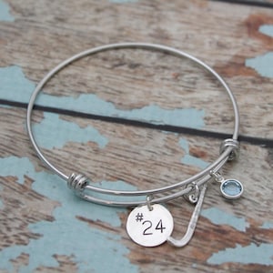 Brazalete de hockey sobre césped personalizado, pulsera de hockey sobre césped, joyería del equipo de hockey sobre césped, brazalete de jugador de hockey sobre césped, joyería estampada a mano
