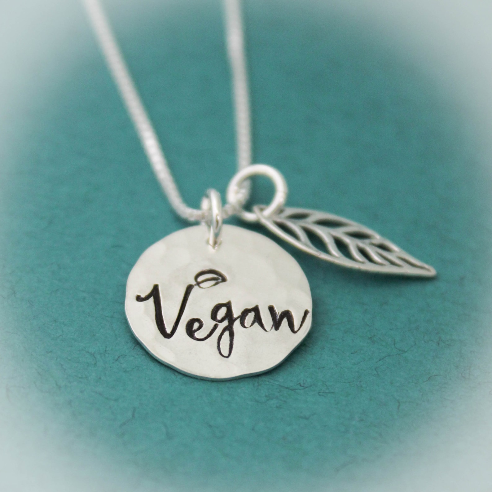 Vegan Leaf Necklace Vegan Pride Necklace Vegan Jewelry Gift Etsy