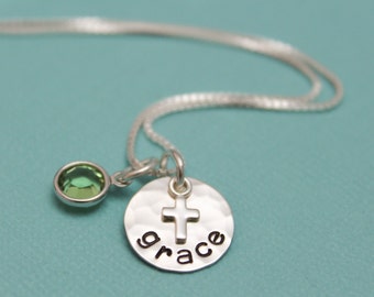 Personalized Confirmation or Communion Cross Necklace, Gifts for Girls