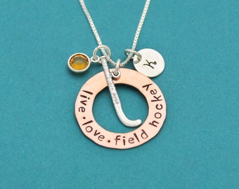 Personalized Field Hockey Necklace, Field Hockey Team Necklace