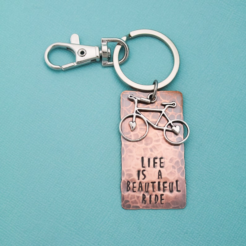Life is A Beautiful Ride Bicycle Key Chain Bike Keychain Etsy