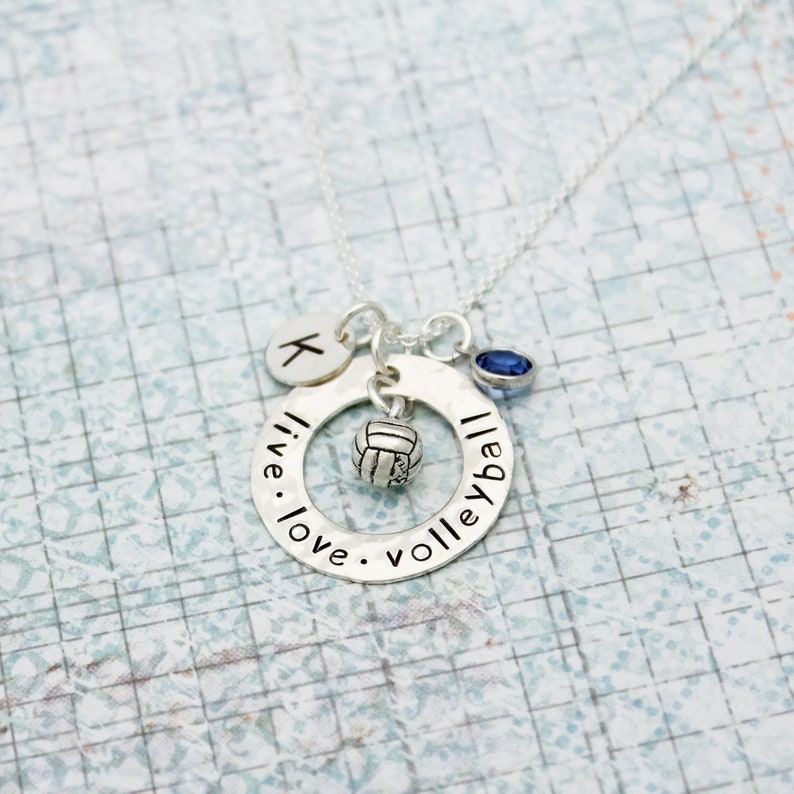 Personalized Volleyball Necklace Volleyball Jewelry Etsy