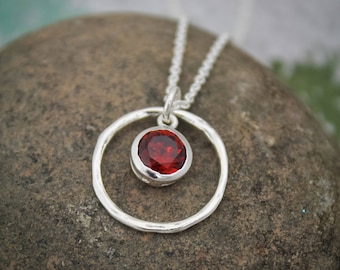 January Birthstone Necklace in Sterling Silver