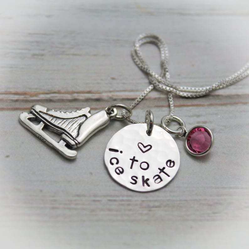 Personalized Ice Skating Necklace Ice Skater Jewelry Ice Etsy