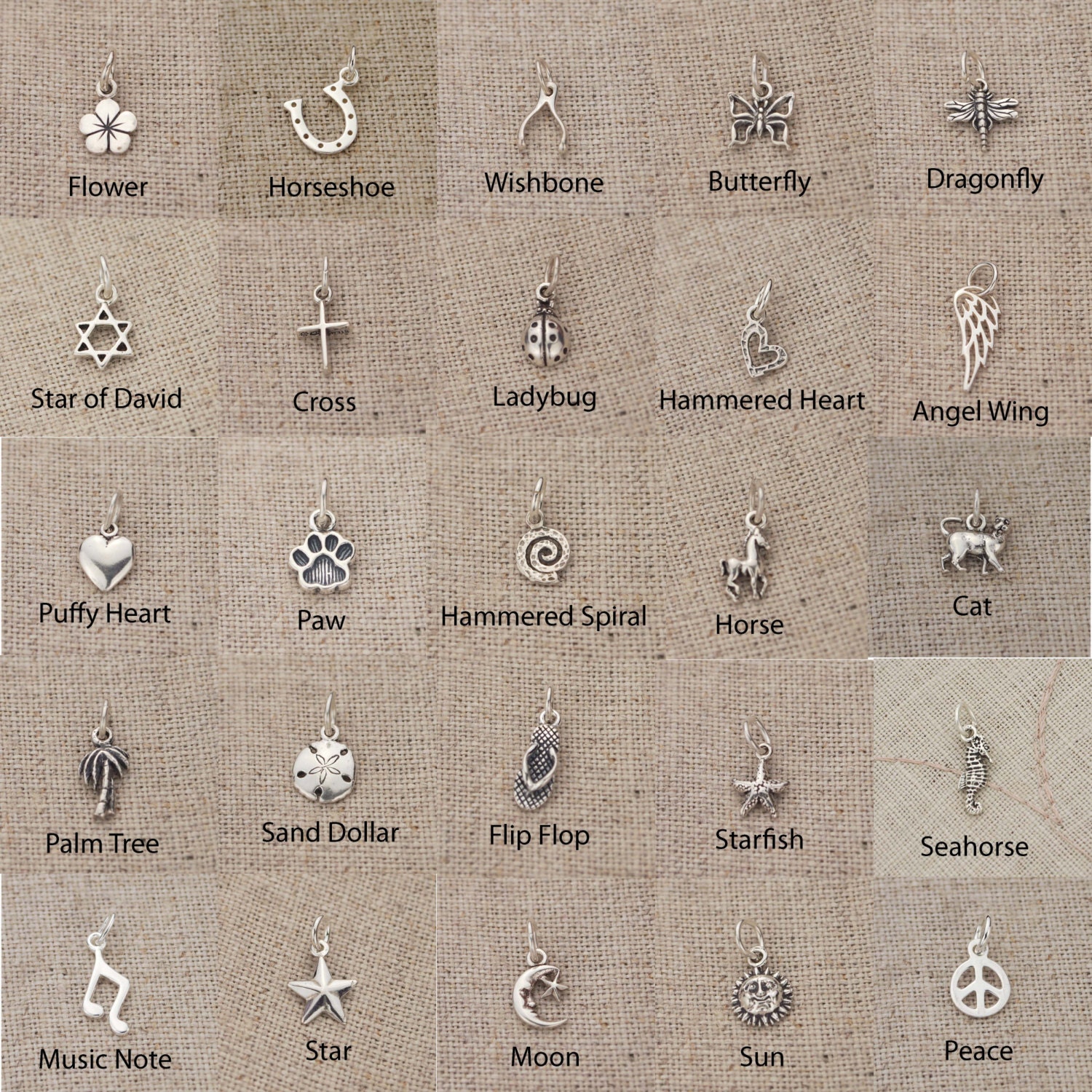 5 Styles Stainless Steel Sun Moon Stars Patterns Charms For
