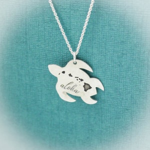 Hawaii Schildkröte Halskette, Hawaii-Inseln Halskette, Hawaiian Aloha Schmuck, Hawaiianische Meeresschildkröte Halskette, Honu Halskette, Aloha Schmuck
