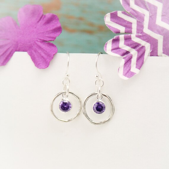February Birthstone Earrings Amethyst Jewelry February Birthday