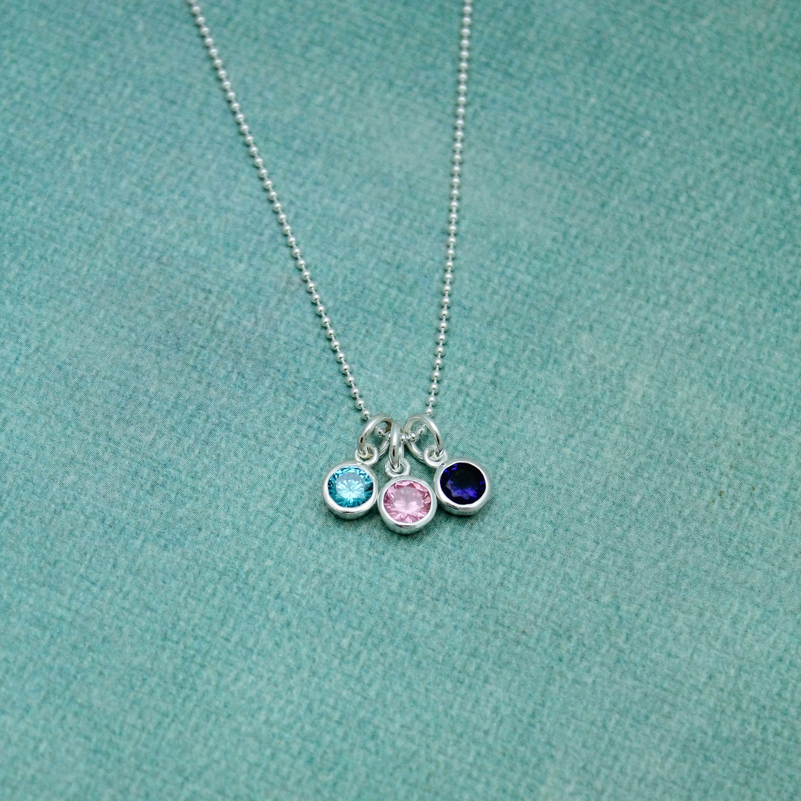 Personalized Sterling Silver Birthstone 